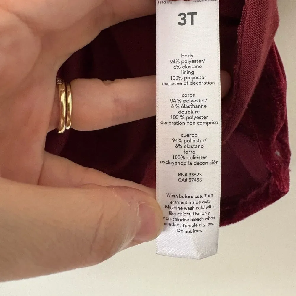 Carters burgundy velvet